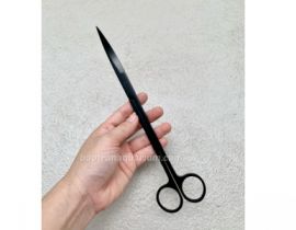KÉO INOX THẲNG, MŨI CONG 25CM (MÀU ĐEN) 